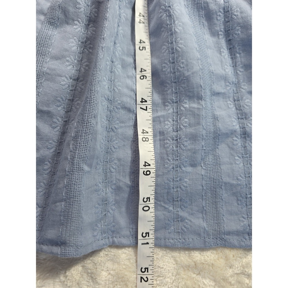 BTFBM Women's Light Blue Cotton Tiered Midi Dress Puff Sleeve Lined Size L NWT - Picture 12 of 15